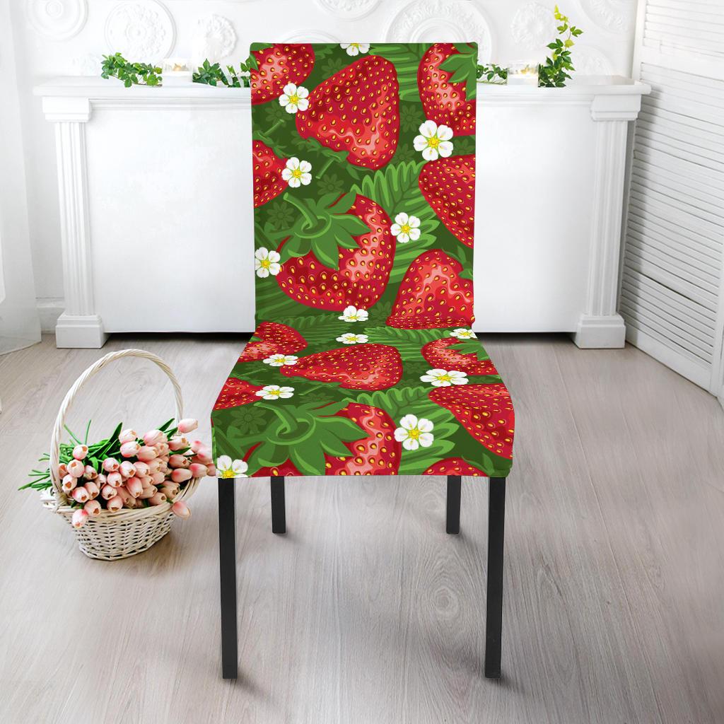 Strawberry Pattern Print Design SB05 Dining Chair Slipcover-JORJUNE.COM