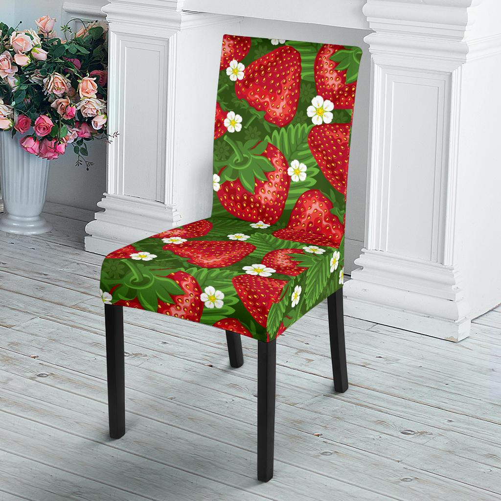 Strawberry Pattern Print Design SB05 Dining Chair Slipcover-JORJUNE.COM