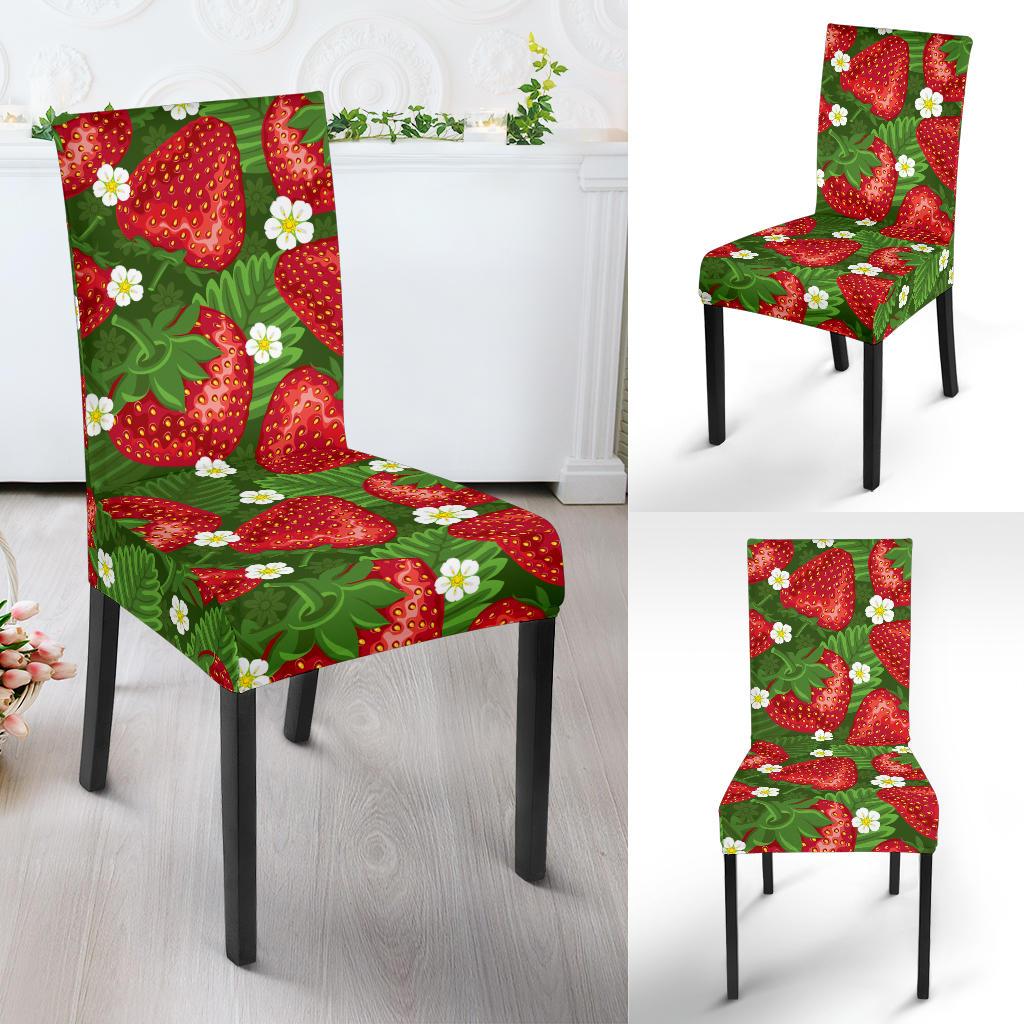 Strawberry Pattern Print Design SB05 Dining Chair Slipcover-JORJUNE.COM