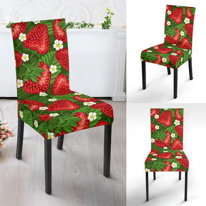 Strawberry Pattern Print Design SB05 Dining Chair Slipcover-JORJUNE.COM