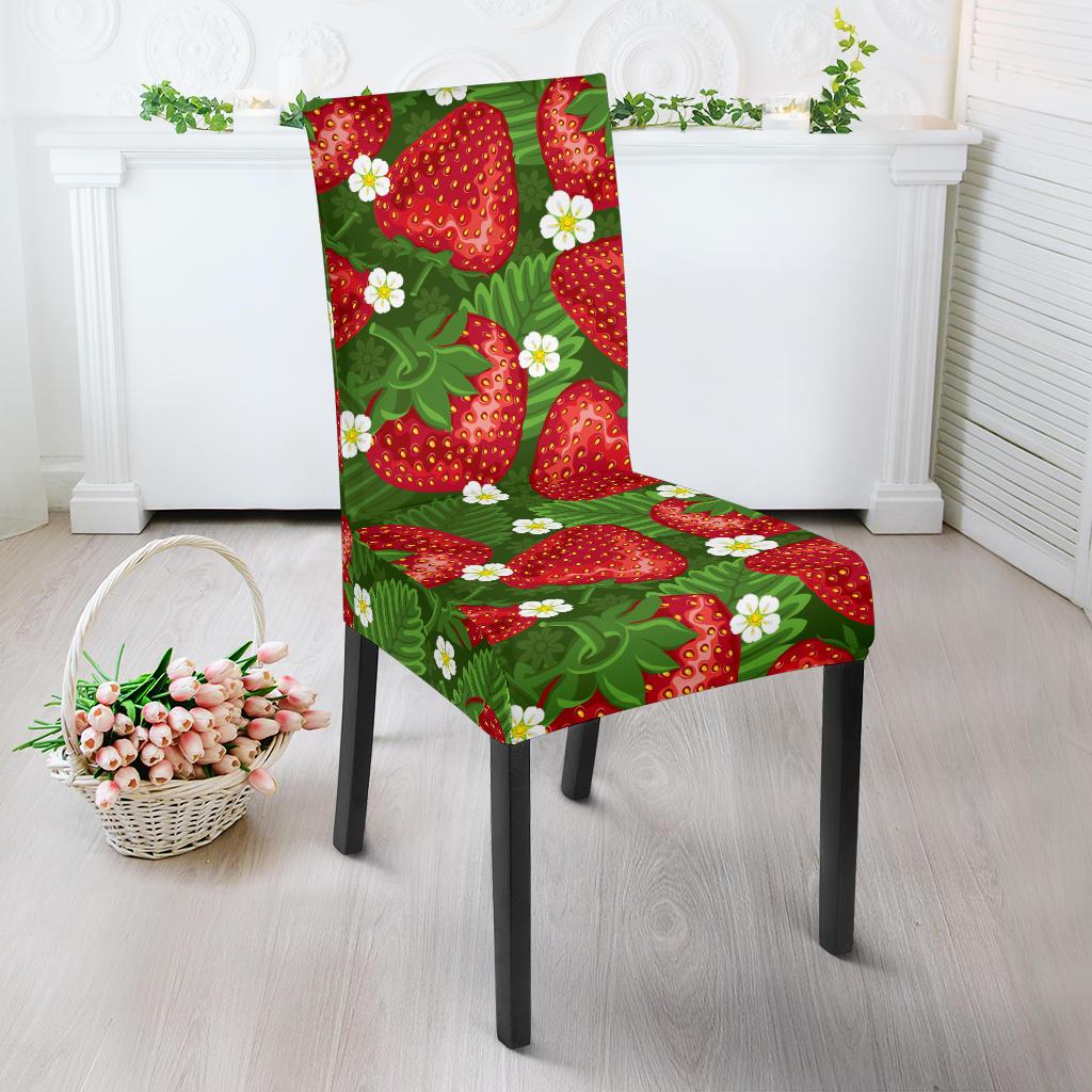 Strawberry Pattern Print Design SB05 Dining Chair Slipcover-JORJUNE.COM