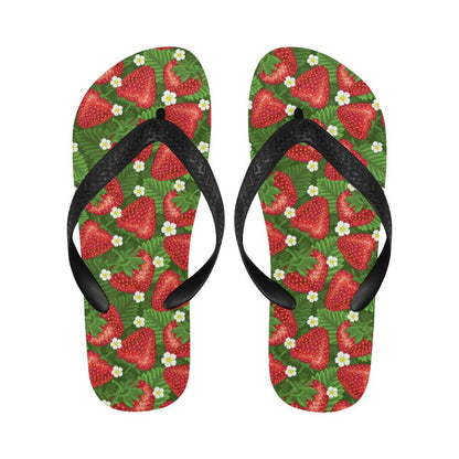 Strawberry Pattern Print Design SB05 Flip Flops-JorJune