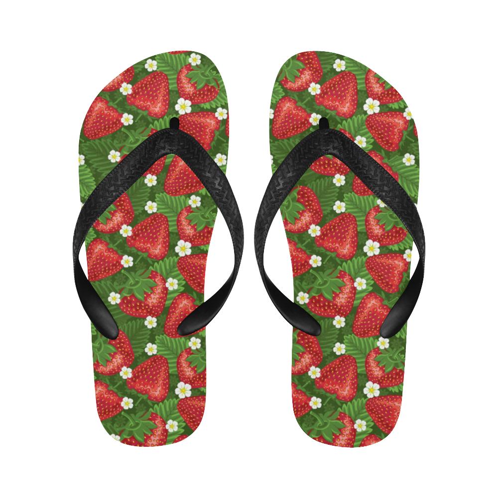 Strawberry Pattern Print Design SB05 Flip Flops-JorJune