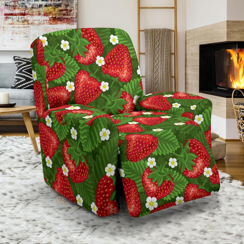 Strawberry Pattern Print Design SB05 Recliner Slipcover-JORJUNE.COM
