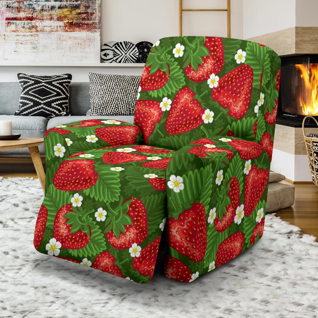 Strawberry Pattern Print Design SB05 Recliner Slipcover-JORJUNE.COM