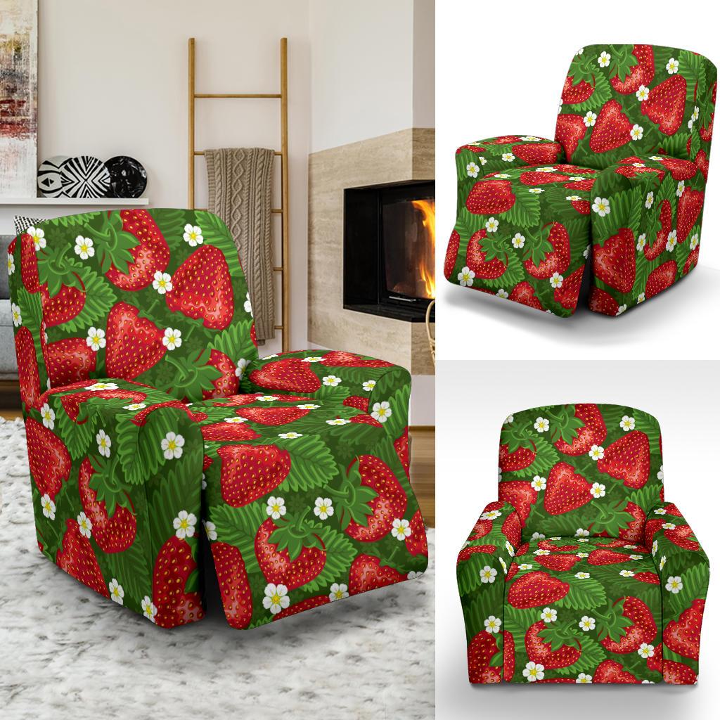 Strawberry Pattern Print Design SB05 Recliner Slipcover-JORJUNE.COM