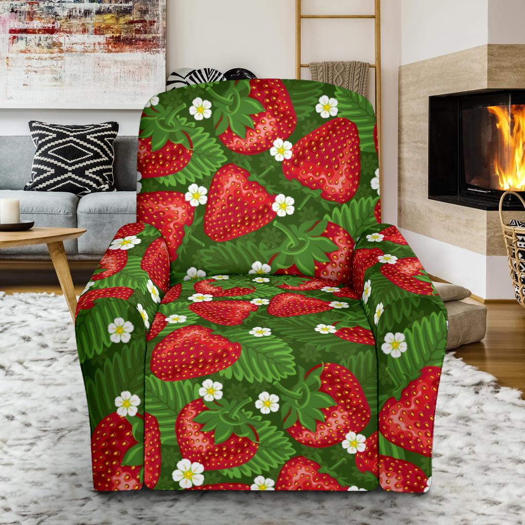 Strawberry Pattern Print Design SB05 Recliner Slipcover-JORJUNE.COM