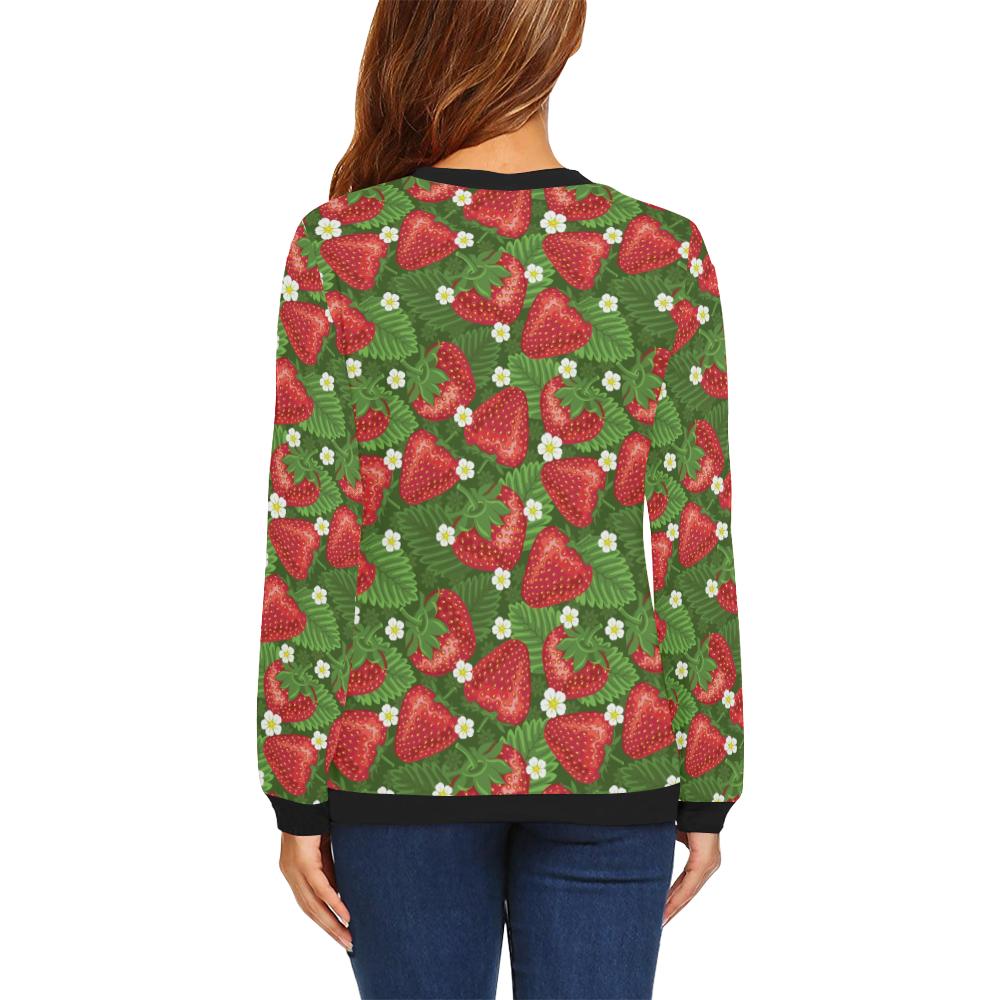 Strawberry Pattern Print Design SB05 Women Long Sleeve Sweatshirt-JorJune