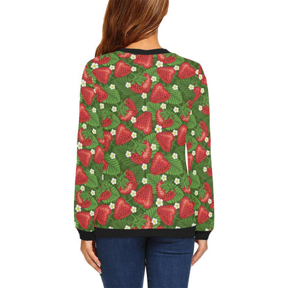 Strawberry Pattern Print Design SB05 Women Long Sleeve Sweatshirt-JorJune
