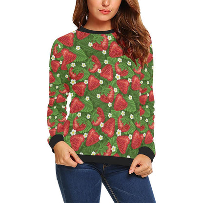 Strawberry Pattern Print Design SB05 Women Long Sleeve Sweatshirt-JorJune
