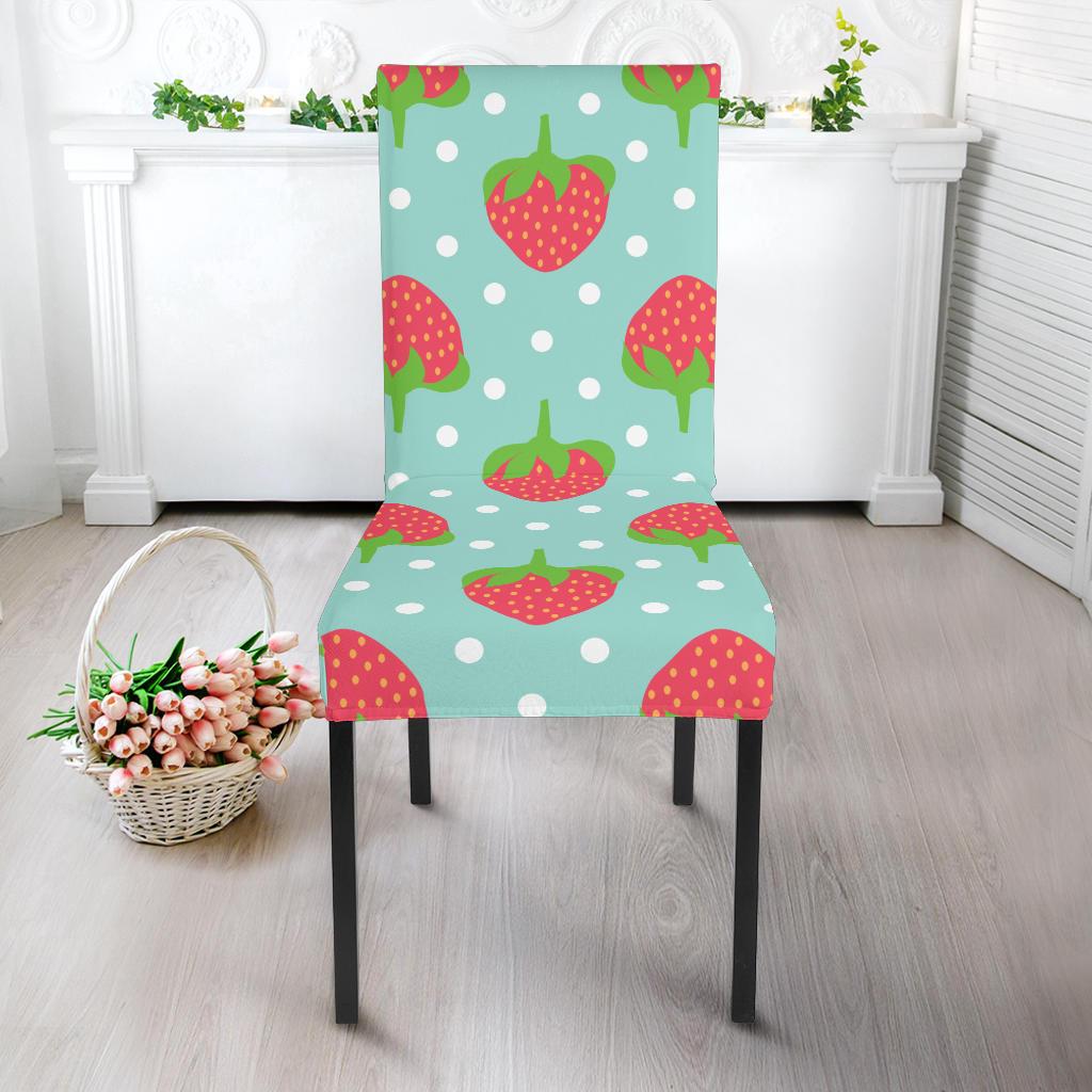 Strawberry Pattern Print Design SB06 Dining Chair Slipcover-JORJUNE.COM