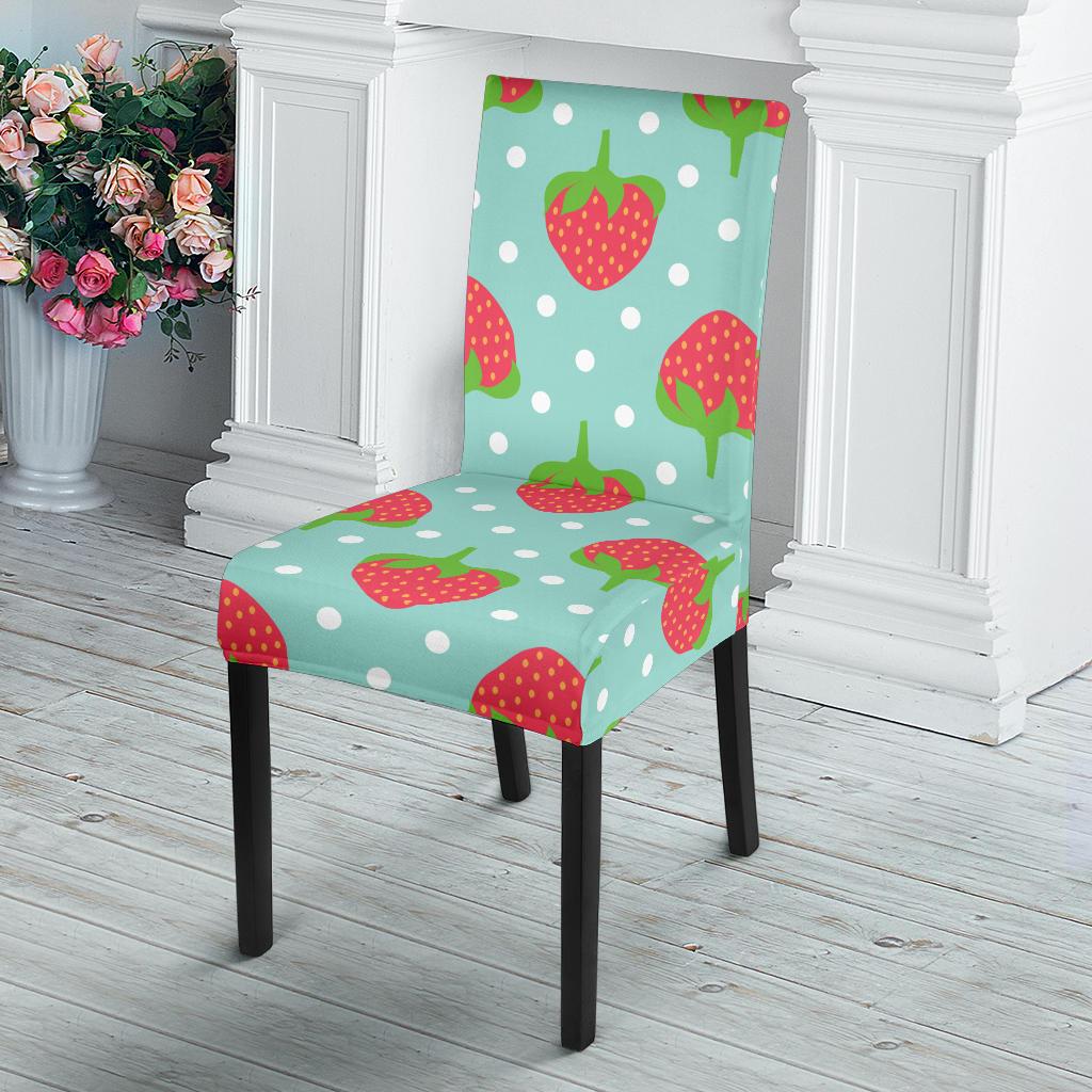 Strawberry Pattern Print Design SB06 Dining Chair Slipcover-JORJUNE.COM