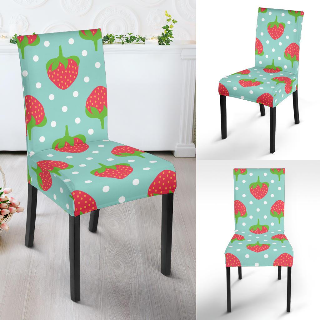 Strawberry Pattern Print Design SB06 Dining Chair Slipcover-JORJUNE.COM