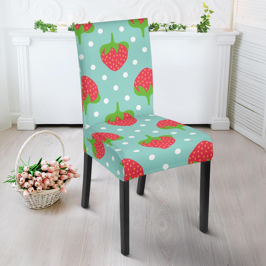 Strawberry Pattern Print Design SB06 Dining Chair Slipcover-JORJUNE.COM