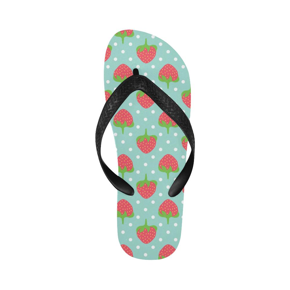 Strawberry Pattern Print Design SB06 Flip Flops-JorJune