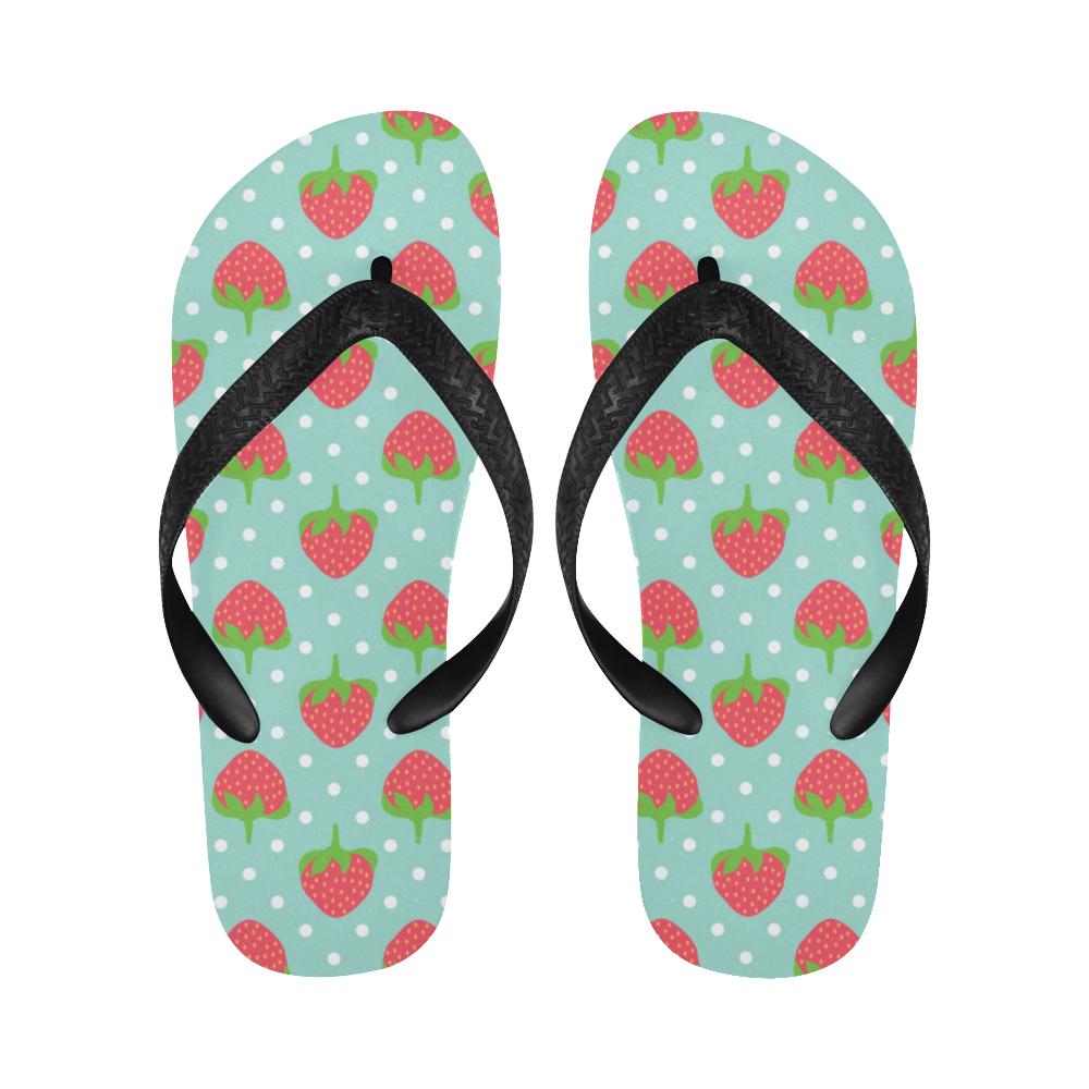 Strawberry Pattern Print Design SB06 Flip Flops-JorJune