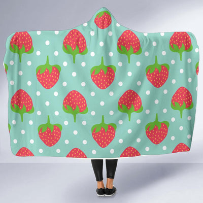 Strawberry Pattern Print Design SB06 Hooded Blanket-JORJUNE.COM