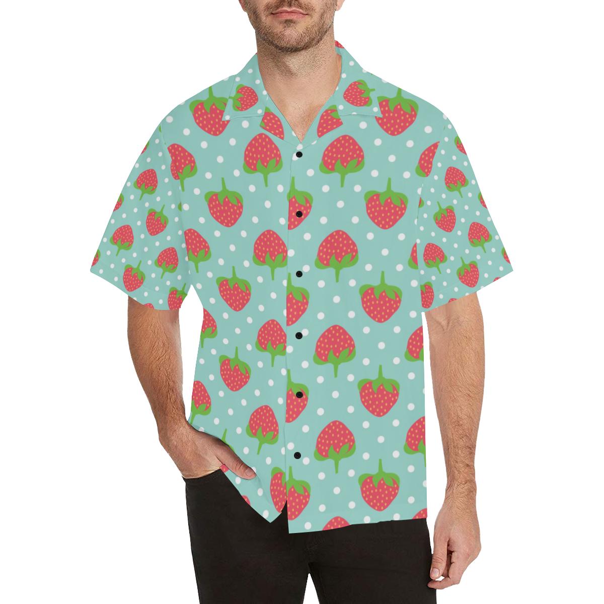 Strawberry Pattern Print Design SB06 Men Hawaiian Shirt-JorJune