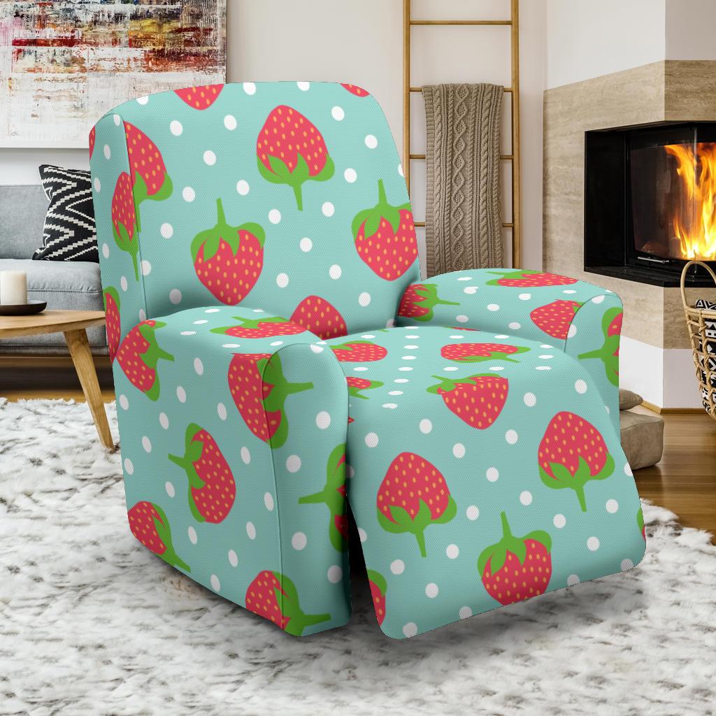 Strawberry Pattern Print Design SB06 Recliner Slipcover-JORJUNE.COM