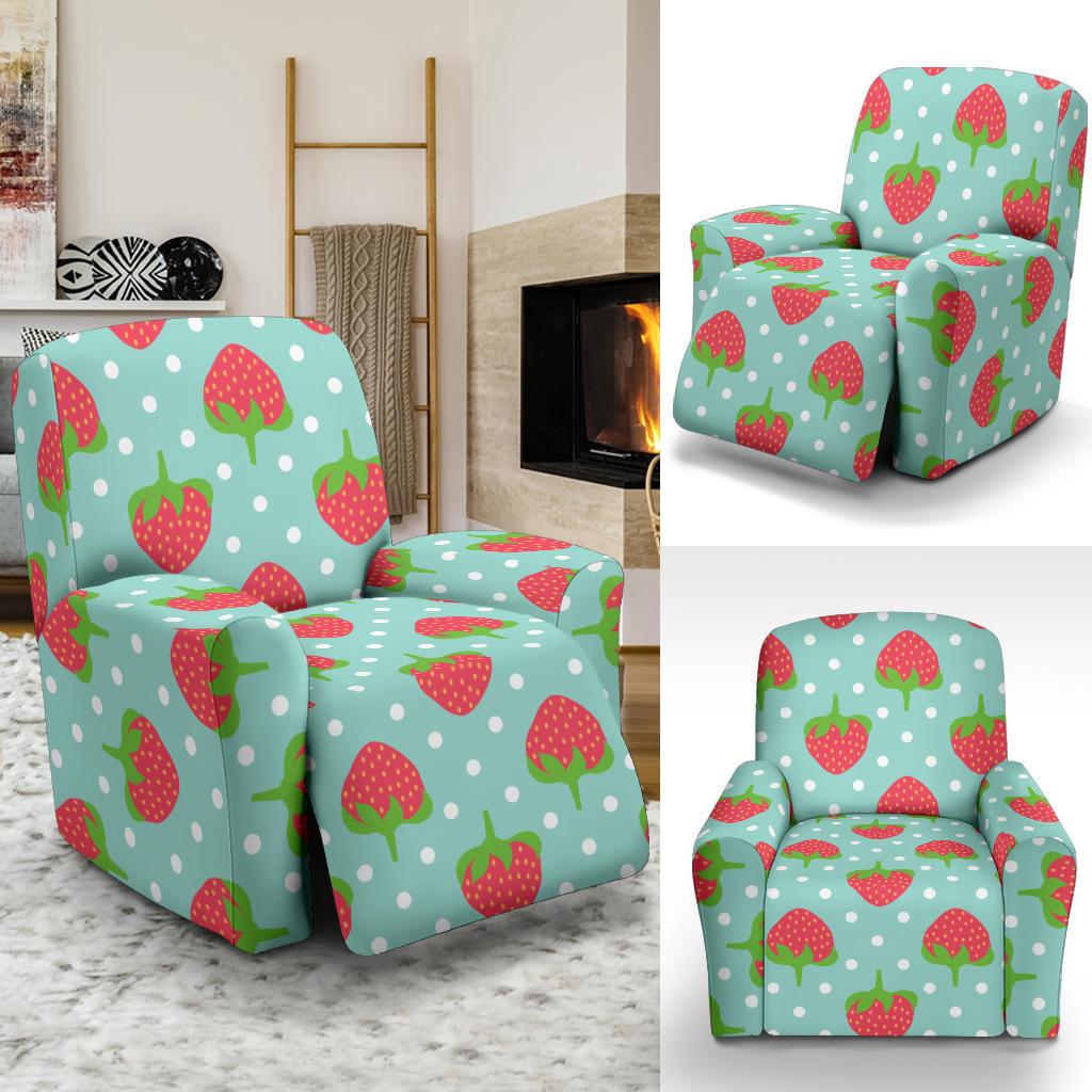 Strawberry Pattern Print Design SB06 Recliner Slipcover-JORJUNE.COM