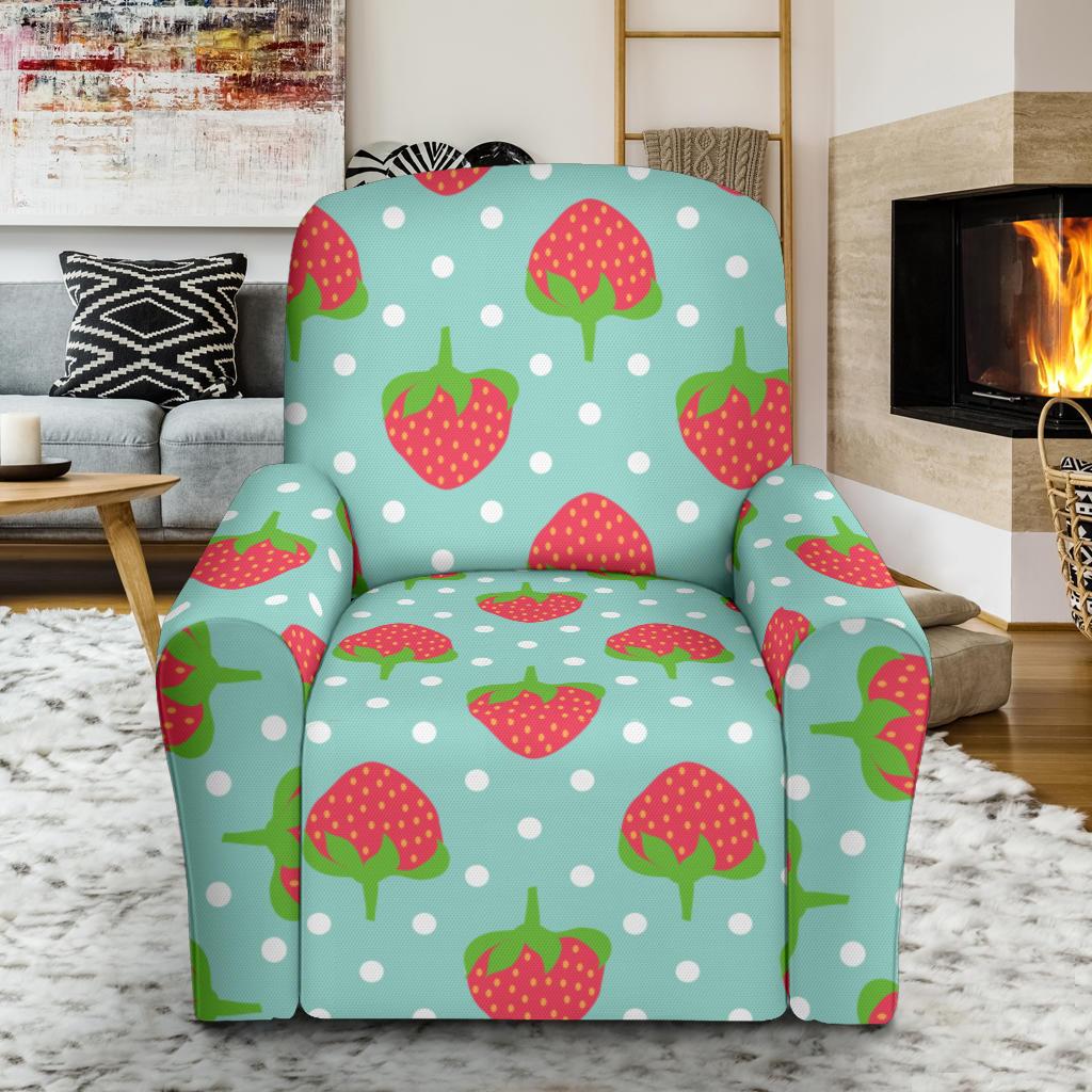 Strawberry Pattern Print Design SB06 Recliner Slipcover-JORJUNE.COM