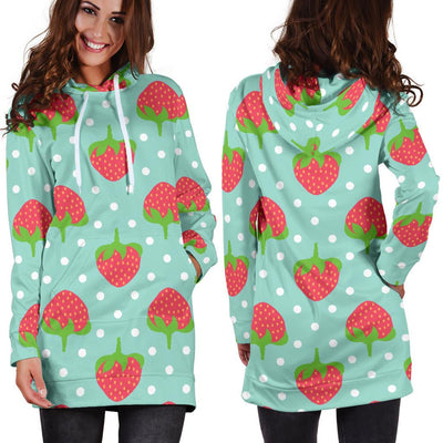 Strawberry Pattern Print Design SB06 Women Hoodie Dress