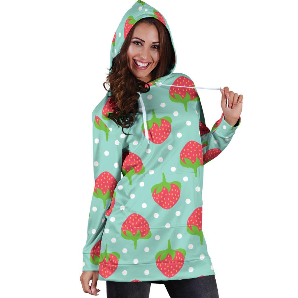 Strawberry Pattern Print Design SB06 Women Hoodie Dress