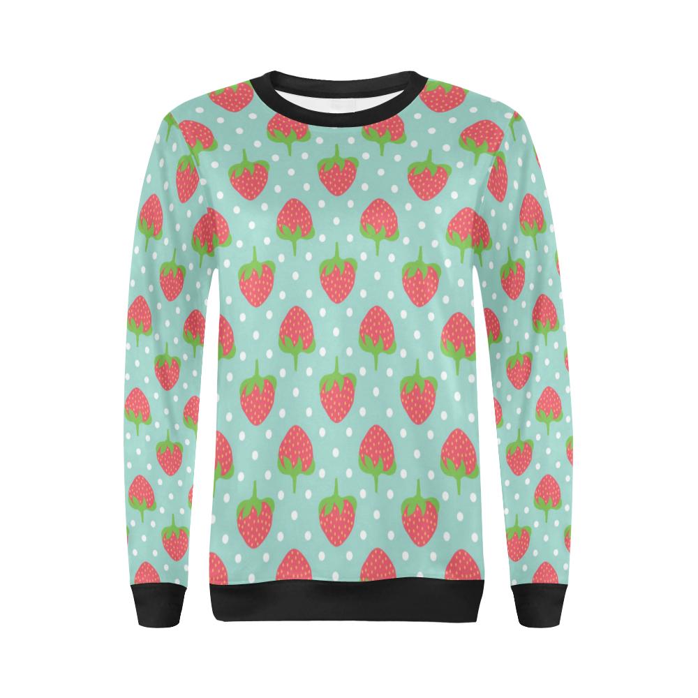 Strawberry Pattern Print Design SB06 Women Long Sleeve Sweatshirt-JorJune