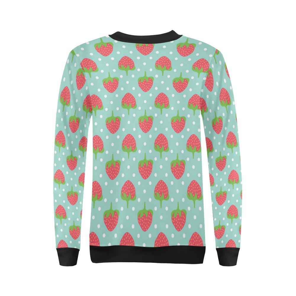 Strawberry Pattern Print Design SB06 Women Long Sleeve Sweatshirt-JorJune