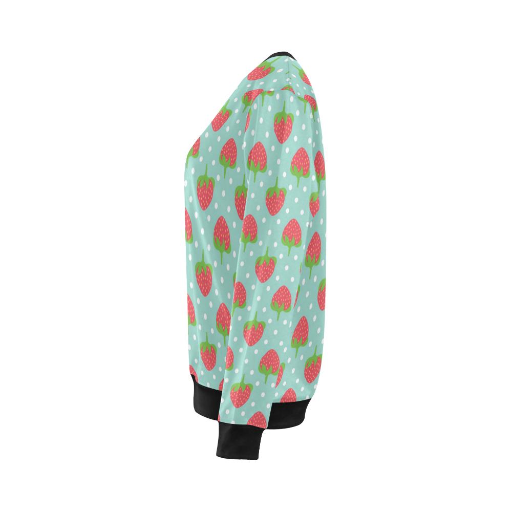 Strawberry Pattern Print Design SB06 Women Long Sleeve Sweatshirt-JorJune