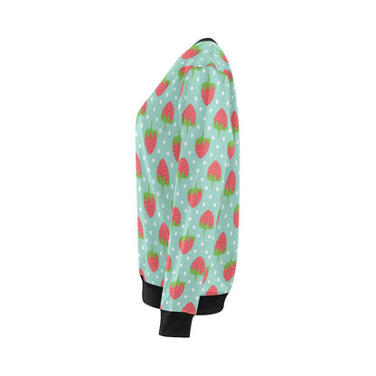 Strawberry Pattern Print Design SB06 Women Long Sleeve Sweatshirt-JorJune