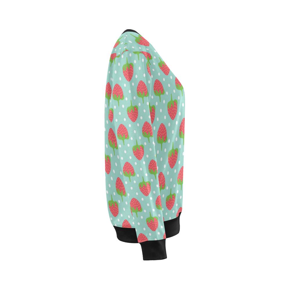 Strawberry Pattern Print Design SB06 Women Long Sleeve Sweatshirt-JorJune