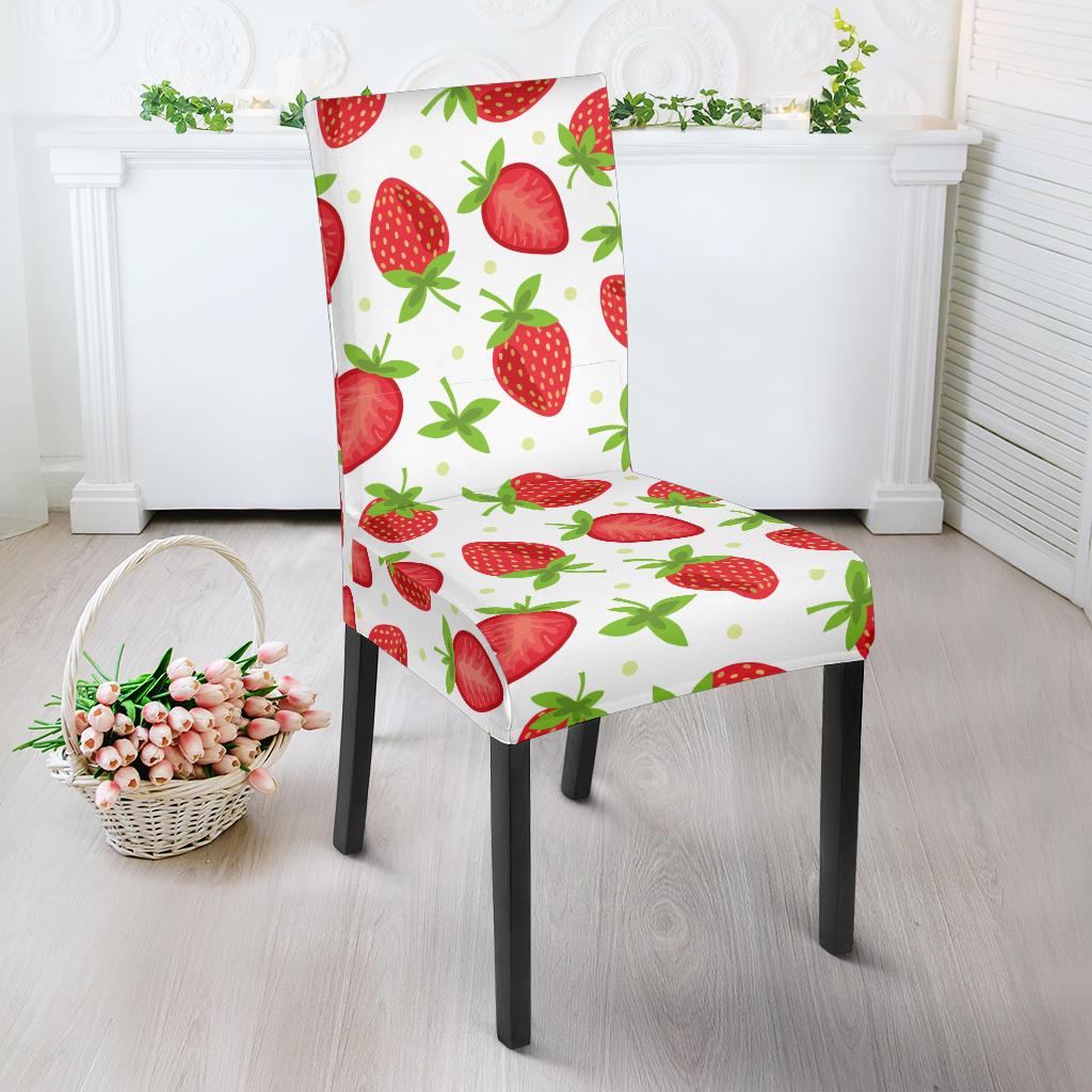 Strawberry Pattern Print Design SB07 Dining Chair Slipcover-JORJUNE.COM