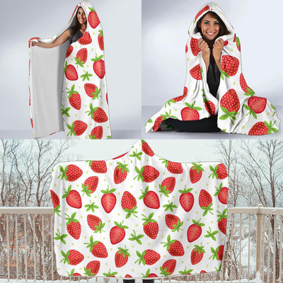 Strawberry Pattern Print Design SB07 Hooded Blanket-JORJUNE.COM