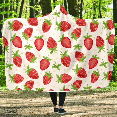 Strawberry Pattern Print Design SB07 Hooded Blanket-JORJUNE.COM