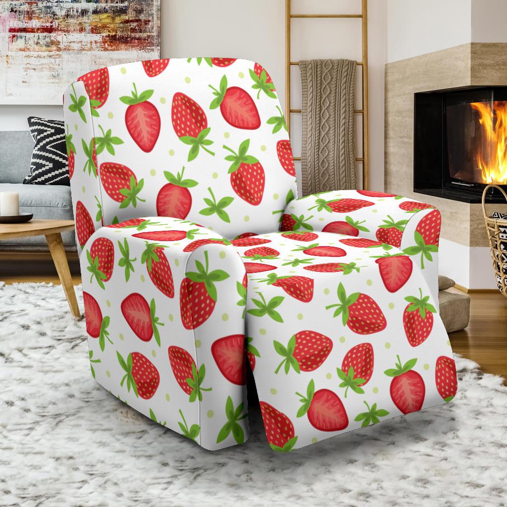 Strawberry Pattern Print Design SB07 Recliner Slipcover-JORJUNE.COM
