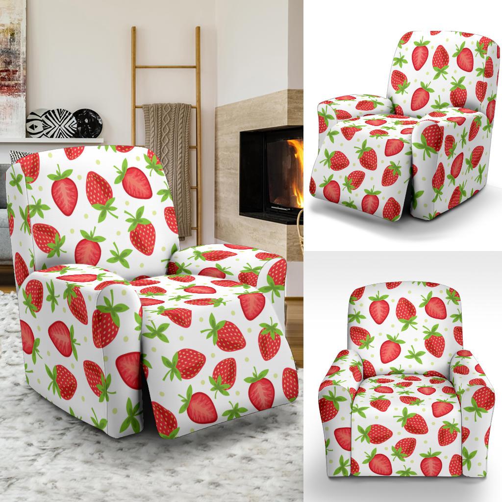 Strawberry Pattern Print Design SB07 Recliner Slipcover-JORJUNE.COM