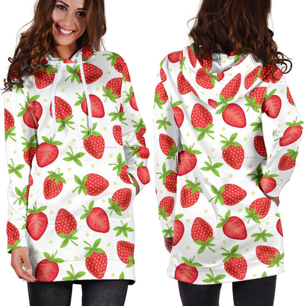 Strawberry Pattern Print Design SB07 Women Hoodie Dress