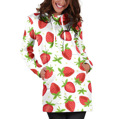 Strawberry Pattern Print Design SB07 Women Hoodie Dress