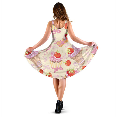 Strawberry Pink Cup Cake Sleeveless Mini Dress