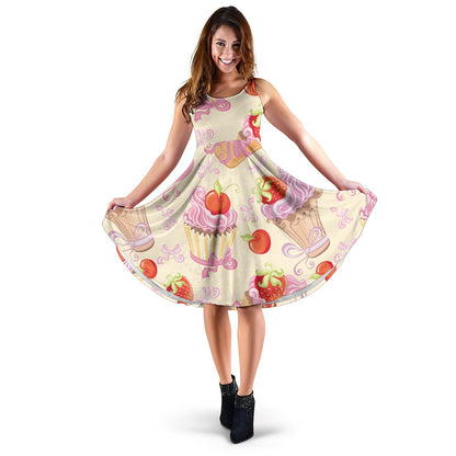 Strawberry Pink Cup Cake Sleeveless Mini Dress