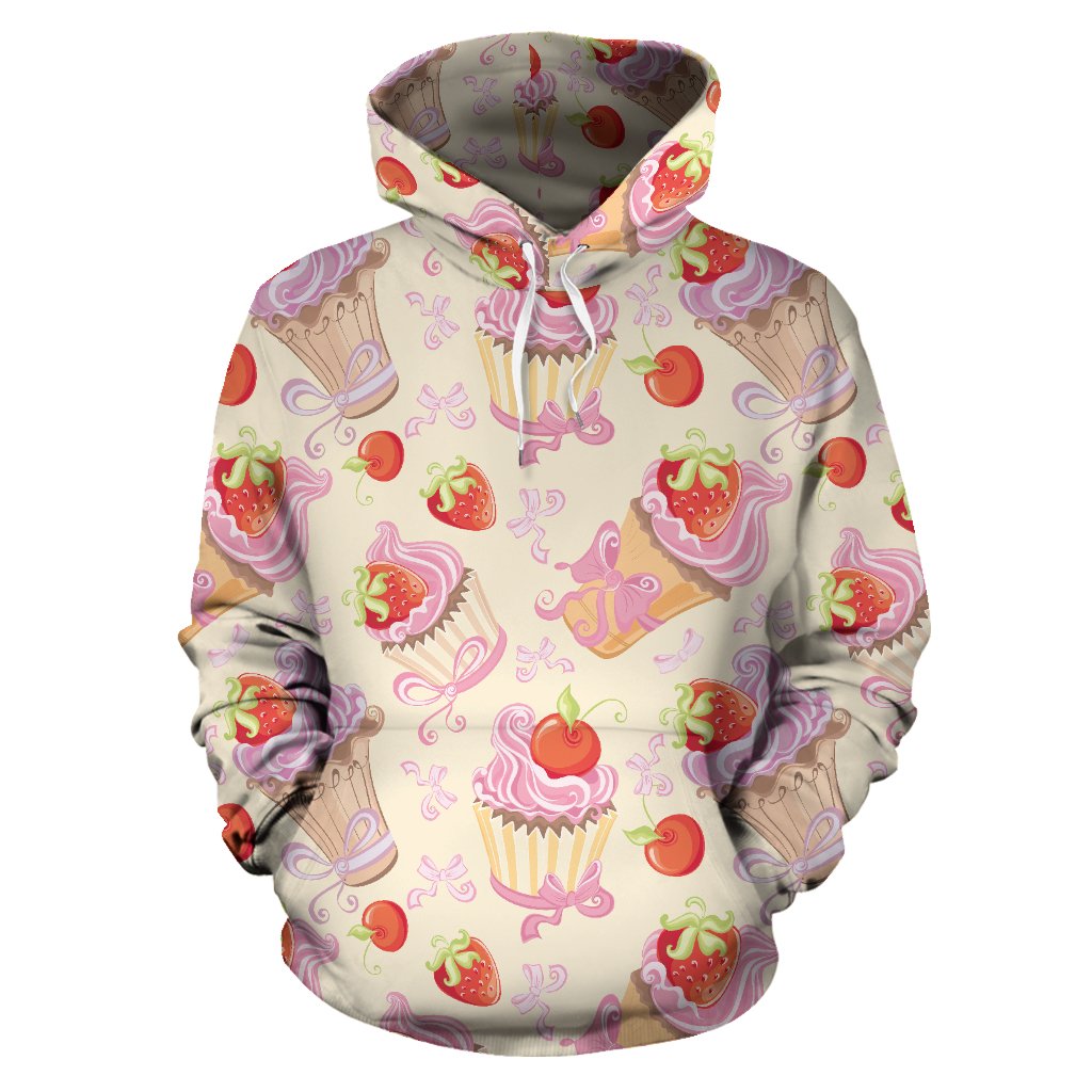 Strawberry Pink CupCake All Over Print Hoodie