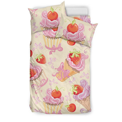 Strawberry Pink CupCake Duvet Cover Bedding Set