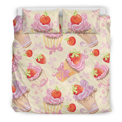 Strawberry Pink CupCake Duvet Cover Bedding Set