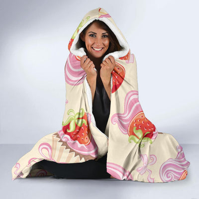 Strawberry Pink CupCake Hooded Blanket-JORJUNE.COM