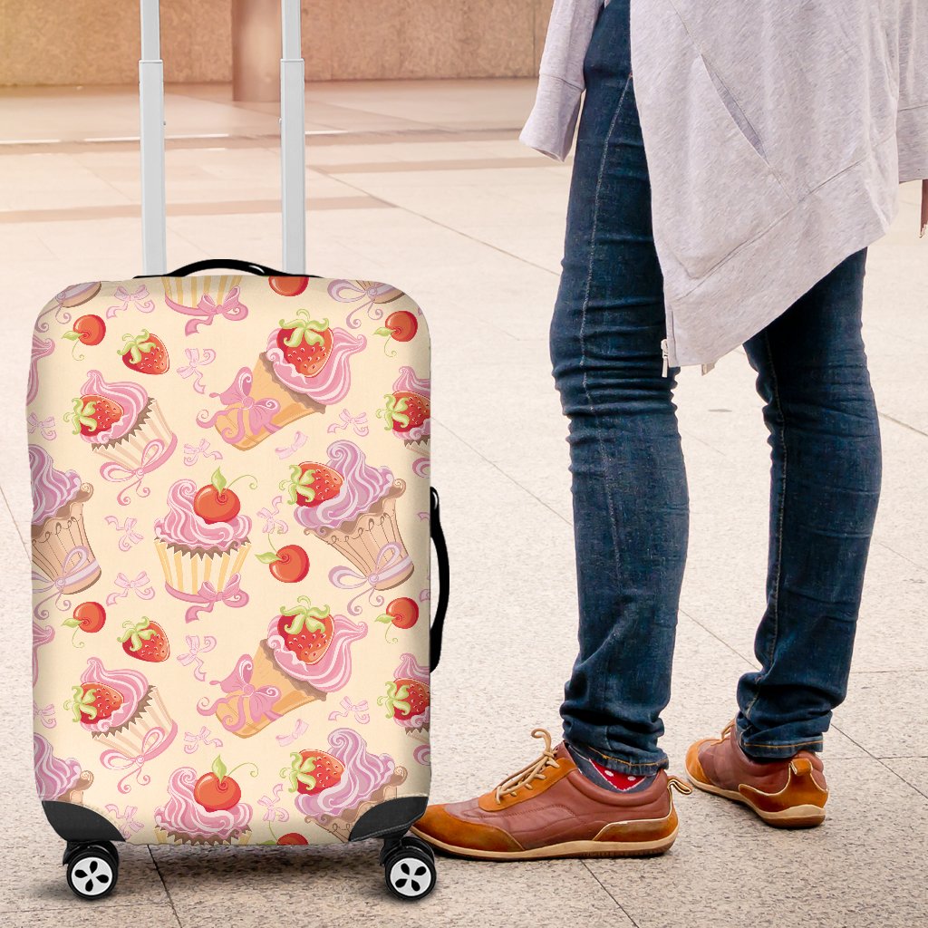 Strawberry Pink CupCake Luggage Cover Protector