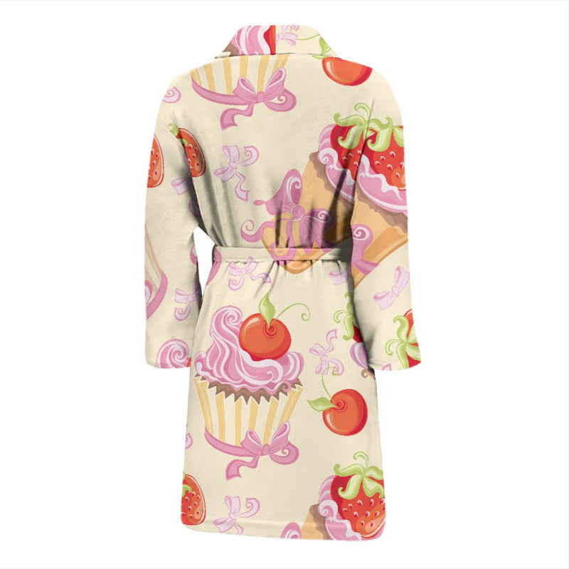 Strawberry Pink CupCake Men Bath Robe