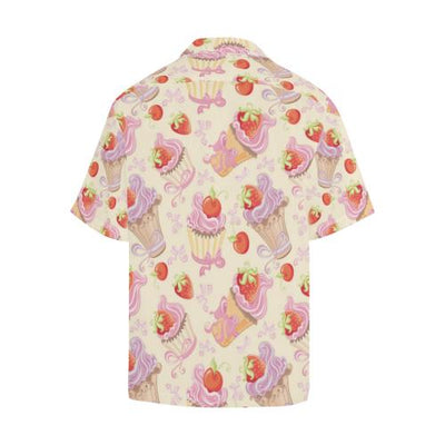 Strawberry Pink CupCake Men Hawaiian Shirt