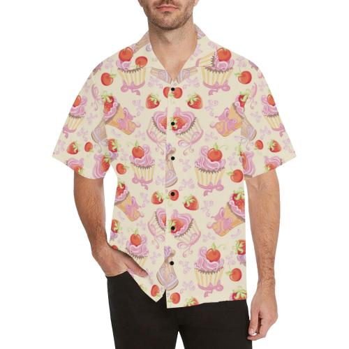 Strawberry Pink CupCake Men Hawaiian Shirt