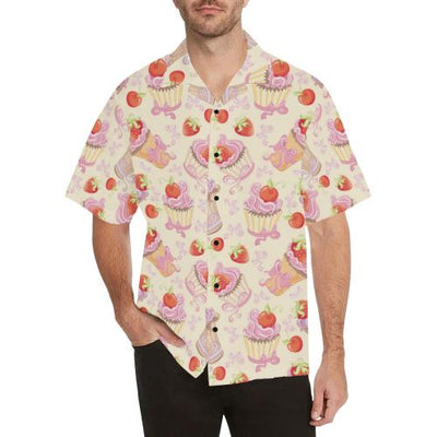 Strawberry Pink CupCake Men Hawaiian Shirt